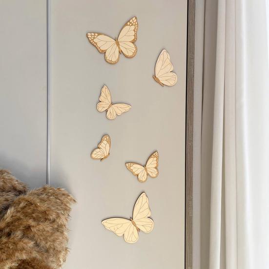 Wooden Butterfly Wall Decoration Farmhouse Rustic 3D Butterfly Wall Art Sculpture Home