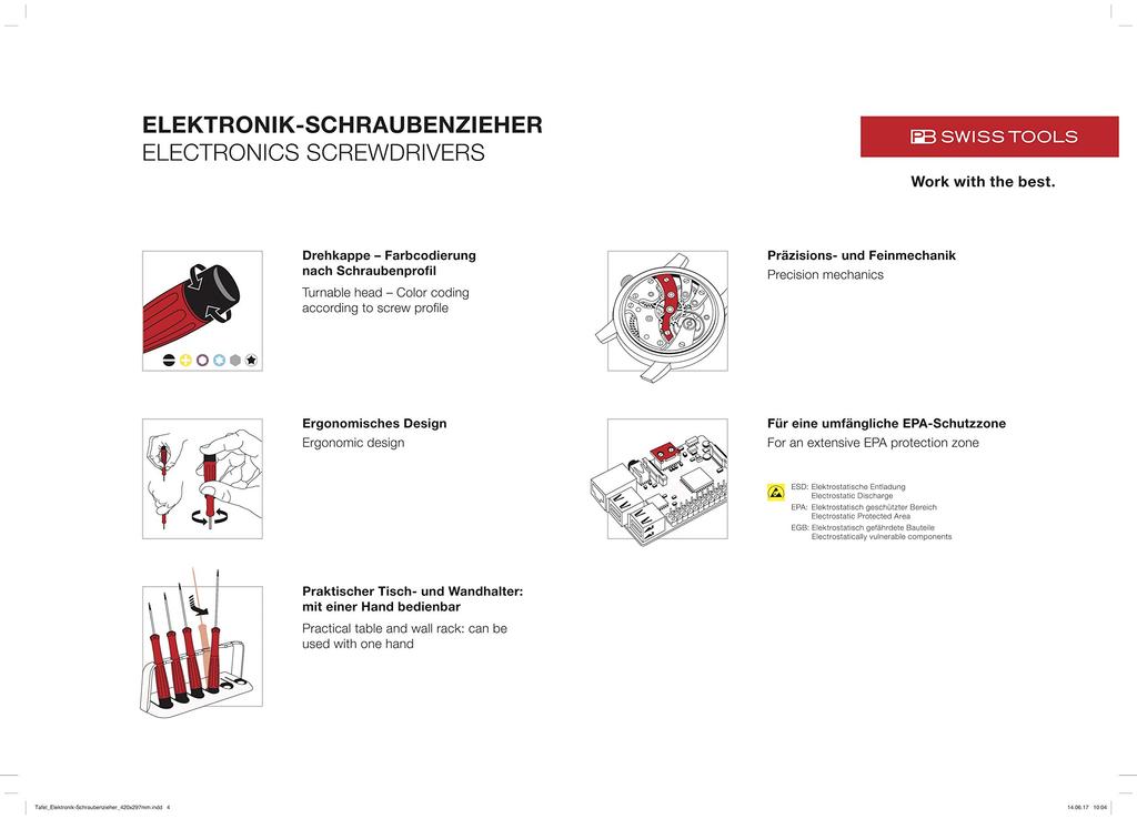 PB Swiss Tools 8641 SwissGrip Precision Screwdriver Set with Stand