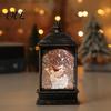 Christmas Gift for Family Friends Snow Lantern, Battery Operated Swirling Water Glittering Vintage Winter Seasonal Home Decor Santa Snowman Elk Table