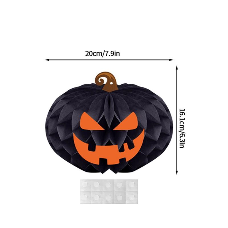 Halloween Decoration 3D Honeycomb Ball Pendant Party Background Wall Hanging Accessorie Halloween Pumpkin Spider Ghost Ornament