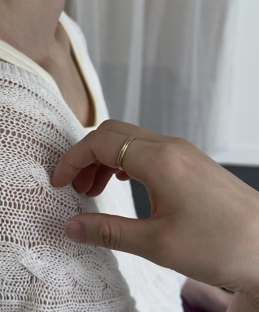 Faye 14K Moment Ring (2-Lines) (C Type)
