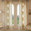 European Classical Floral Blackout Sheer Curtains for Balcony, Living Room, Bedroom, Bay Window