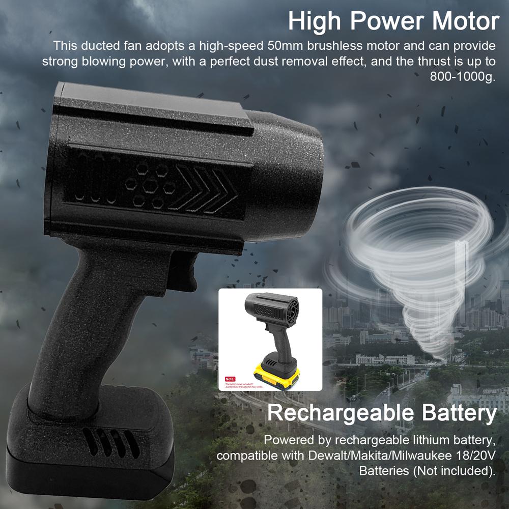 Handheld Ducted Turbofan 50mm Brushless Motor Jet Fan  1000g Thrust Car Washer High Power Dust