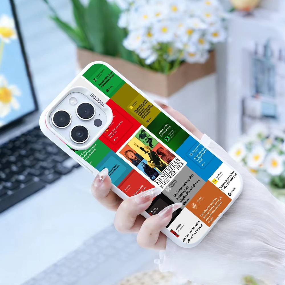 Singer E-Ed Sheeran  Phone Case For iPhone17, 16,15,14,13,12 Pro Max white Candy Matte Shockproof Cover