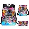 Kids School Backpack Set With Printed Cartoon Design - Lightweight Ergonomic Dual-Shoulder Bag Pencil Case Crossbody