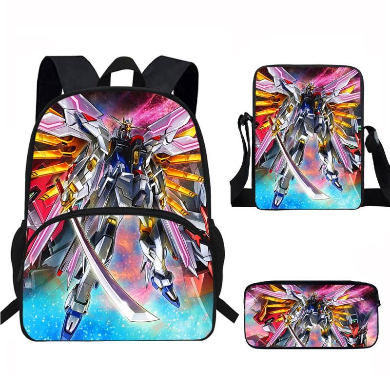 Kids School Backpack Set With Printed Cartoon Design - Lightweight Ergonomic Dual-Shoulder Bag Pencil Case Crossbody