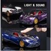 1/24 Pagani Huayra Dinastia Diecast Alloy Car Model Toys 4 Door Opened Sound And Light Pull Back Sports Vehicles For Child Gifts