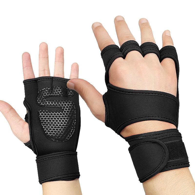 Sports fitness gloves women's non-slip, wear-resistant, anti-cocooning, shock-absorbing and breathable yoga training half-finger cycling gloves