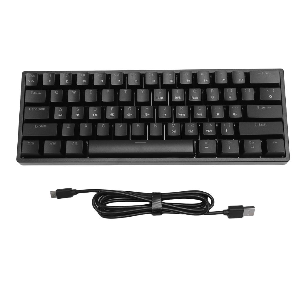 60-процентная механическая клавиатура с RGB-подсветкой, 61 клавиша, миниатюрная проводная игровая клавиатура с синим переключателем
