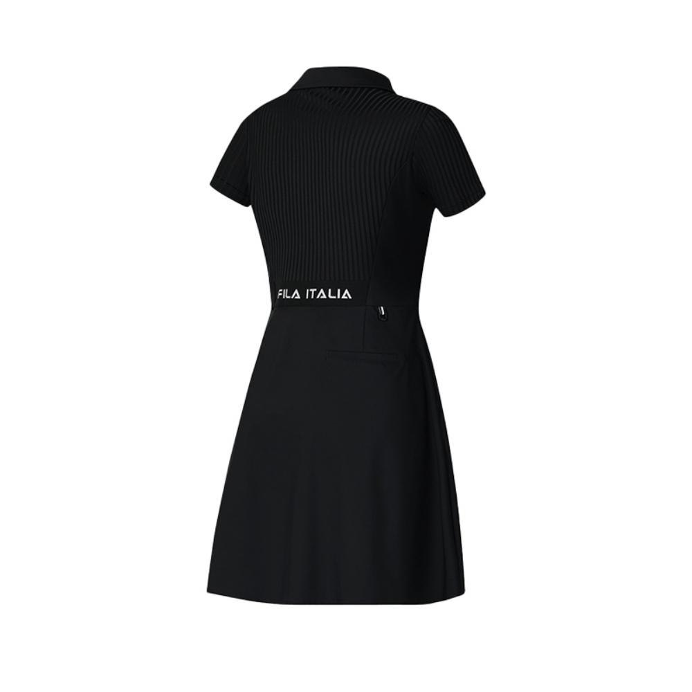 Новое платье с коротким рукавом серии FILA Golf Женское Насыщенный черный A11W525325F-BK