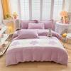 Four-piece Set of Embroidered Thickened Thermal Fleece Quilt Cover Sheets and Bedding