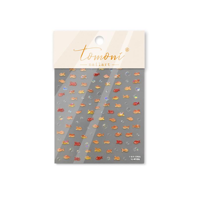 Little Red Fish Jelly Summer Goldfish Carp Ocean Beach Mermaid Sea Shiny Nail Art Stickers Manicure Decals