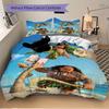 3pcs Disney Moana's Adventure Quilt Cover Set (1 Quilt Cover + 2 Pillowcases Without Pillow Core), High-Definition Printing for Home and Dor