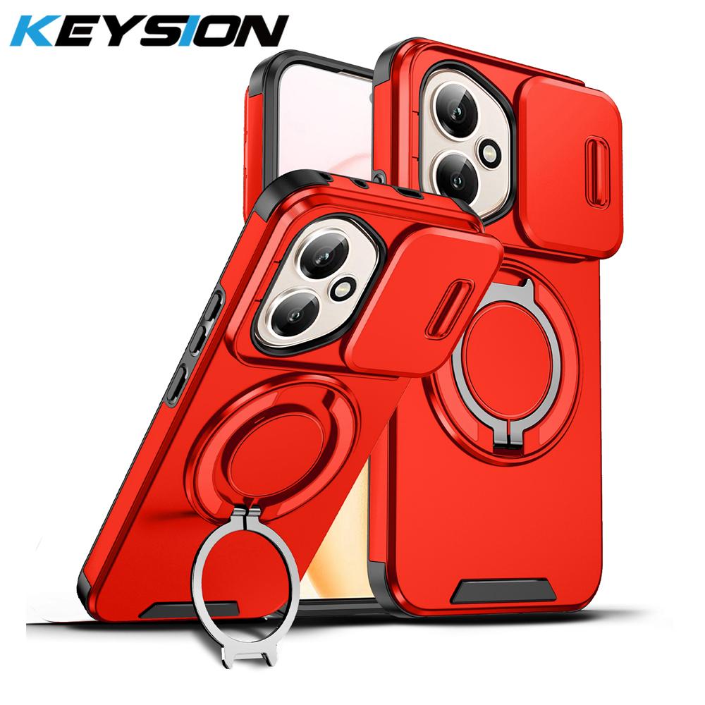 KEYSION Чехол для телефона с кольцом-подставкой 360° для HONOR 400 Pro 5G, с защитой камеры-слайдера, магнитная противоударная задняя крышка для Honor 400 5G
