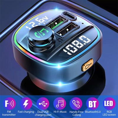 Bluetooth 5.0 Автомобильный беспроводной FM-передатчик Адаптер USB PD Зарядное устройство AUX Hands-Free