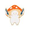 Stylish Geometric Mushroom Brooch Unique Enamel Pin Fashionable Apparel Accessory