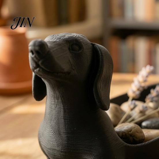 Small Jewelry Storage Container 3D Printed Dachshund Tray for Keys Earrings, Creative Desktop Modern Entryway Decor Organizer, Tabletop Dog Ornaments