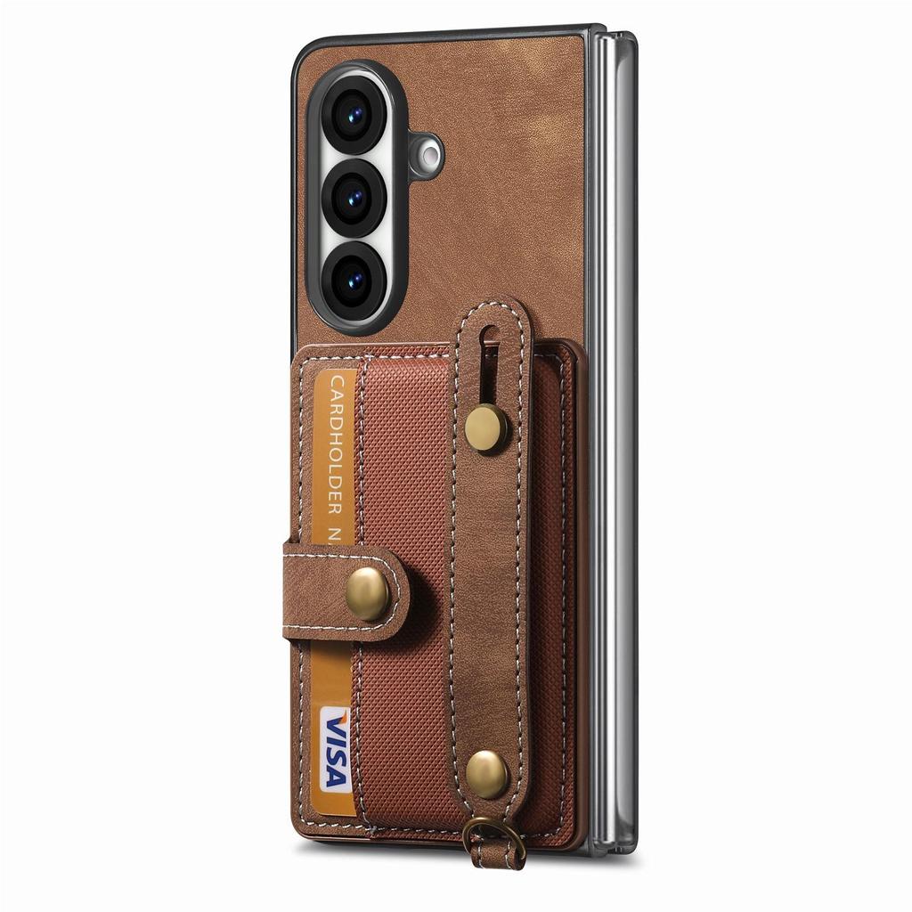 Кожаный чехол-кошелек с отделениями для карт для Galaxy Z Fold7 - Многофункциональная складная защитная обложка для Samsung ZFold6
