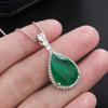 Jewelry Retro Stud Earrings Simulation Emerald Colored Gemstone Stud Earrings Ring Pendant Set