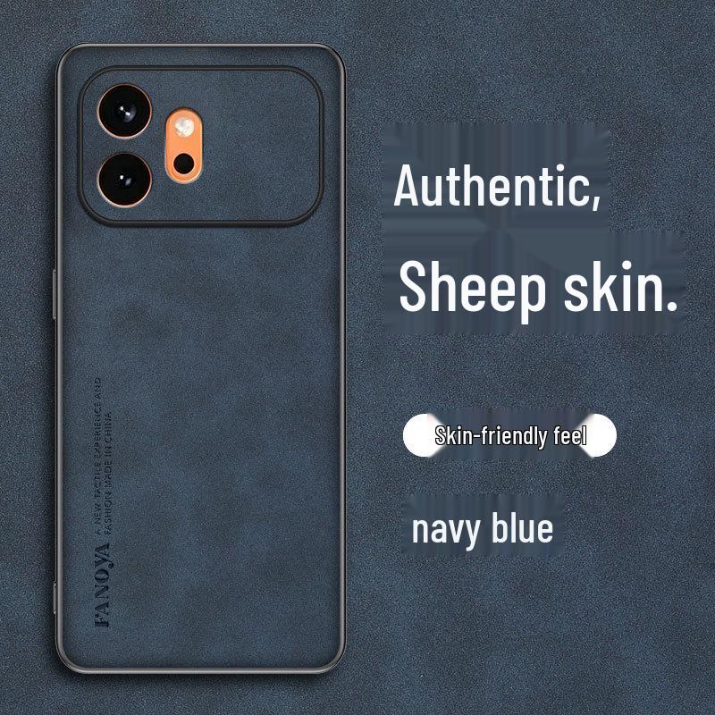 Совместимо с Honor 600 Vitality Edition: Однотонный противоударный чехол для телефона из натуральной овчины