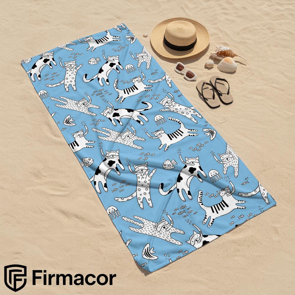 Diving Cat Crew Soft Portable Travel Towel Unisex Ultra Lightweight Microfiber Oversized Sand Free Quick Dry Beach Towel