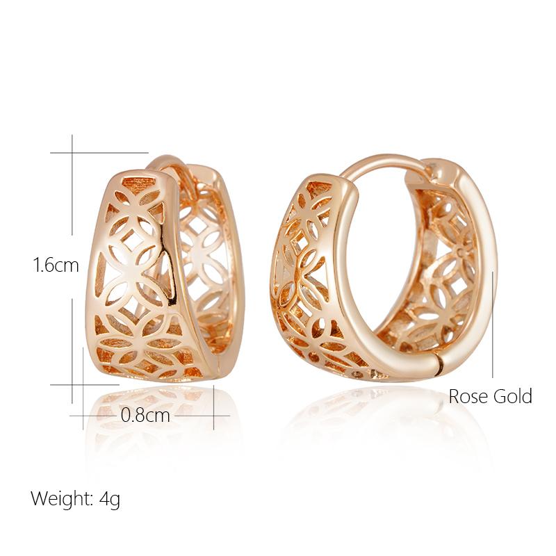 Kinel Vintage Hollow Dangle Earrings For Women Gold Color Glossy Jewelry