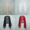 Hollow Women Shawl Multicolored Tulle Shawl Cloak Wedding Bridal Shawl  Women