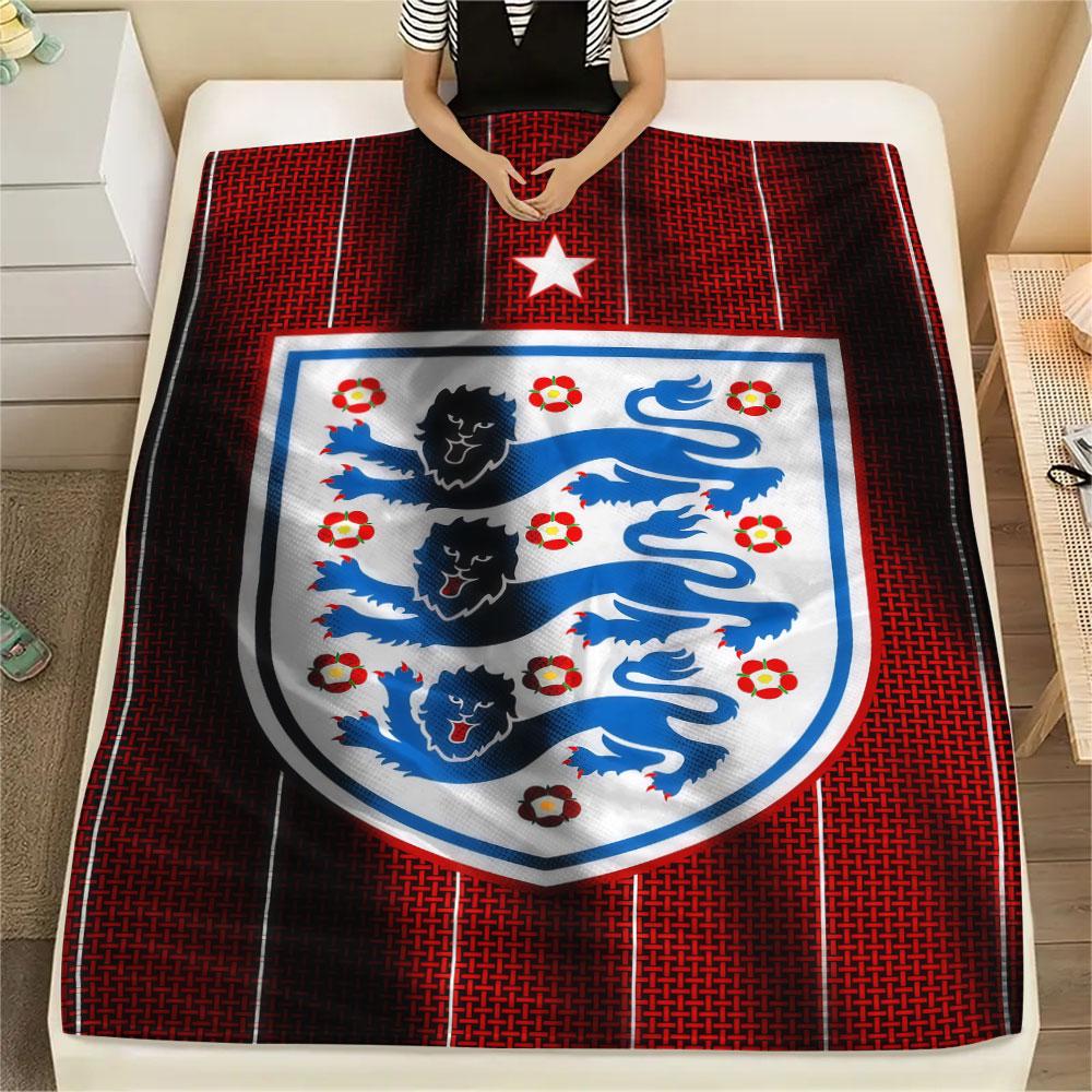 England national football logo Printed Flannel Blanket, soft throw for bedroom sofa, washable,soccer fan merchandise, great gift.