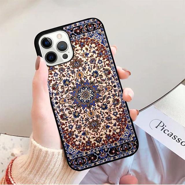 Чехол для телефона с цветочным узором в стиле персидского ковра для iPhone 17 Air 16 15 14 13 12 Pro Max Plus Max Чехол-оболочка coque