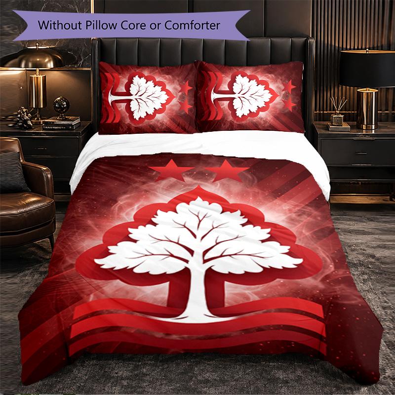 Nottingham Forest Themed Bedding 3Pcs Duvet Cover Set Decorative Bed Linen For Teen Room Home Decoration