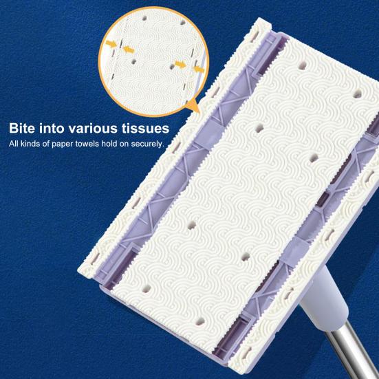 Автоматическая швабра с зажимом для ткани и тряпкой, вращающаяся на 360 градусов удлиненная швабра, сухая/влажная двойная швабра для уборки дома