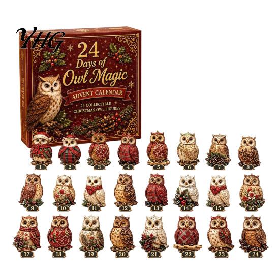 Christmas Gift for Boys Girls Village Advent Calendar, 24-Day Countdown Set with Collectible House Party Favors Ornament, 2D Acrylic Tabletop