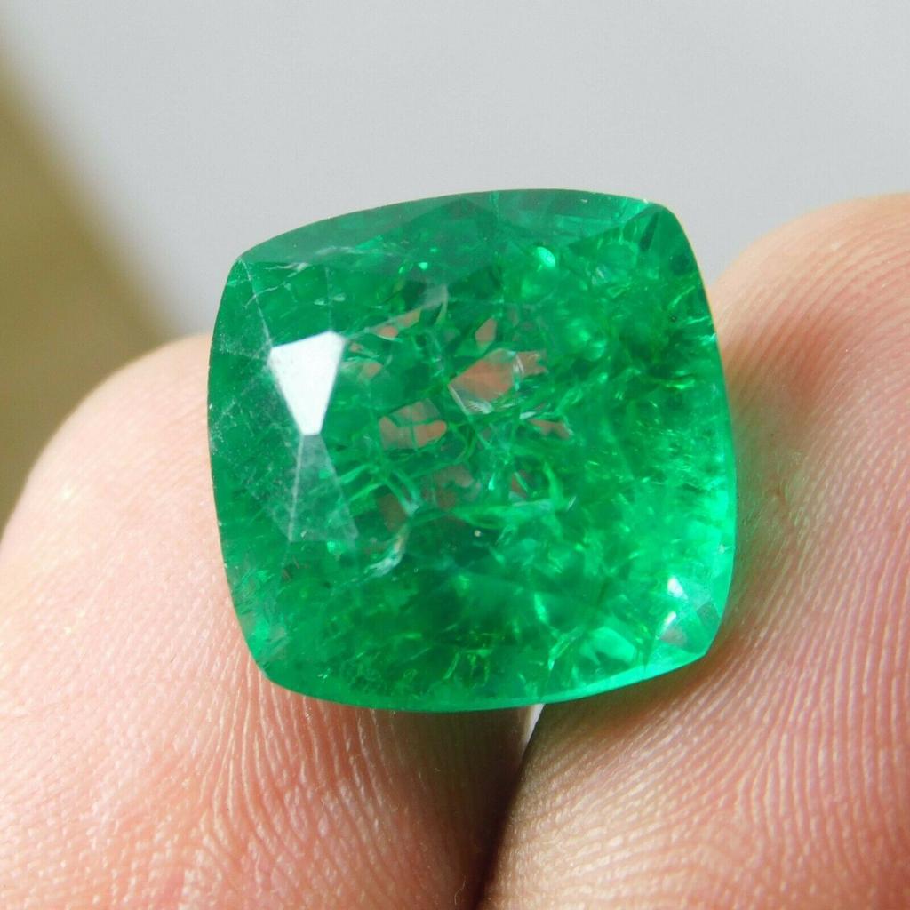 Natural Green Emerald Loose Gemstone 6 ct Square Cushion Shape for Jewelry Making and Crafts