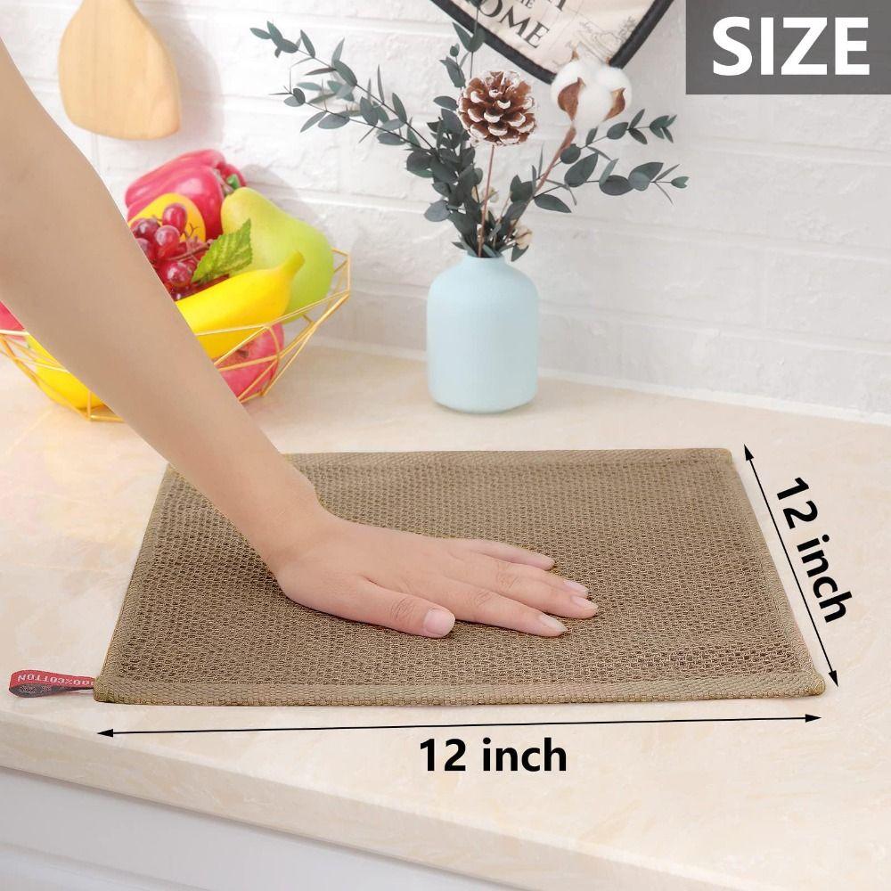 Мягкие и впитывающие хлопковые кухонные тряпки Быстросохнущие 12 x 12 дюймов Тряпки Вафельное плетение Полотенца Кухня