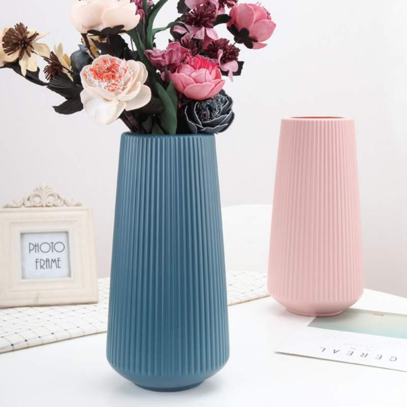 INS Plastic Vase Simple Vase Flower Arrangement Container Storage Bottle for Flowers Living Room Modern Home Decor