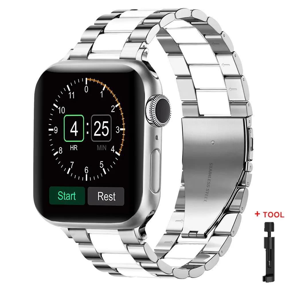 Ремешок из нержавеющей стали для Apple Watch S11 10 46мм 42мм Ultra 3 49мм 45мм 41мм 44мм Металлический ремешок для IWatch Серии 9 8 7 SE 6 5 4 3