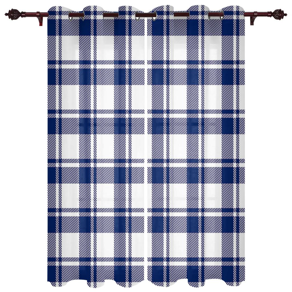 Plaid, English, Red, Dark Grey Window Curtains Curtains for Living Room Decorative Items Living Room