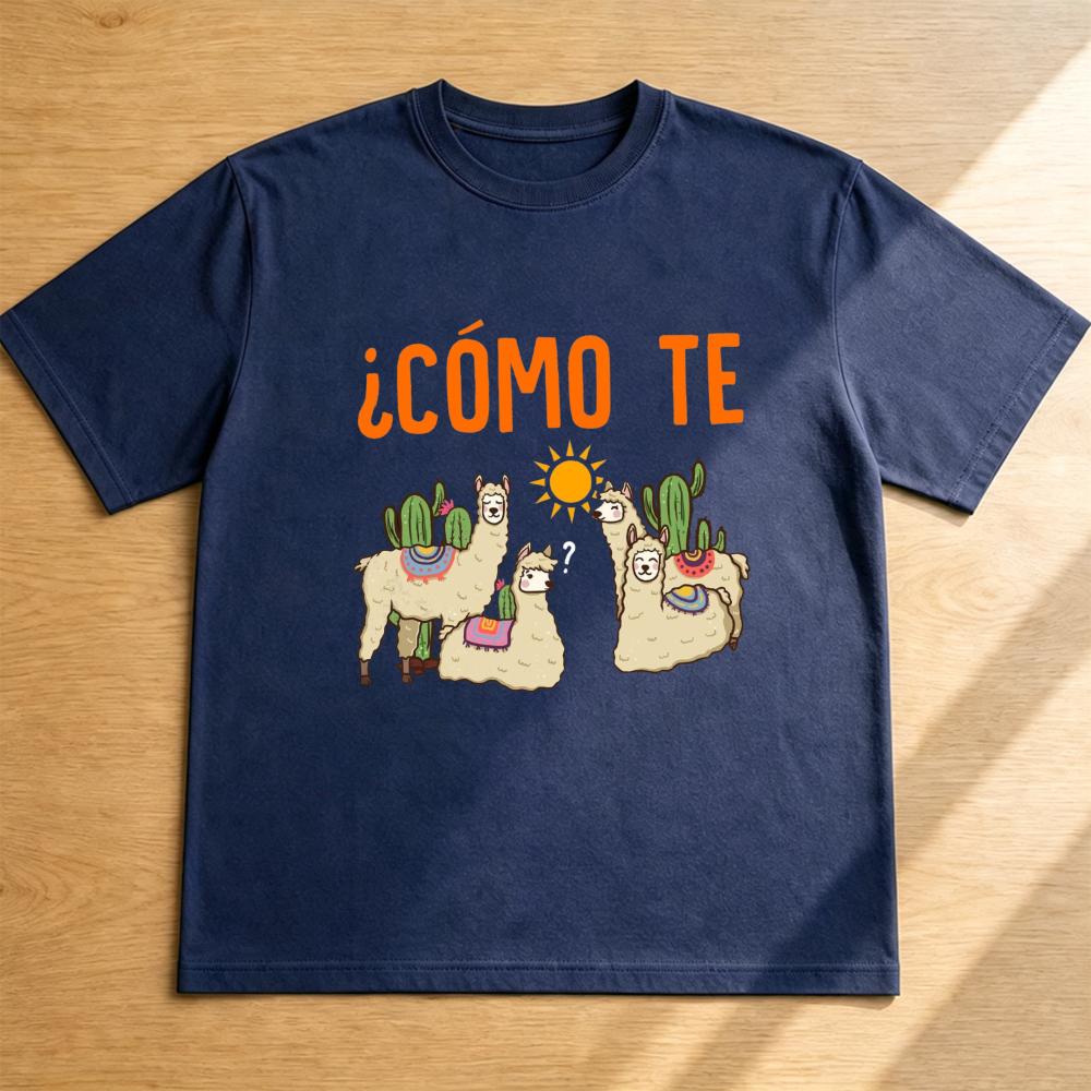 Como Te Llama Alpaca Funny Unisex T Shirt Cute Animal Spanish Humor Graphic Tee Casual Summer Streetwear Top