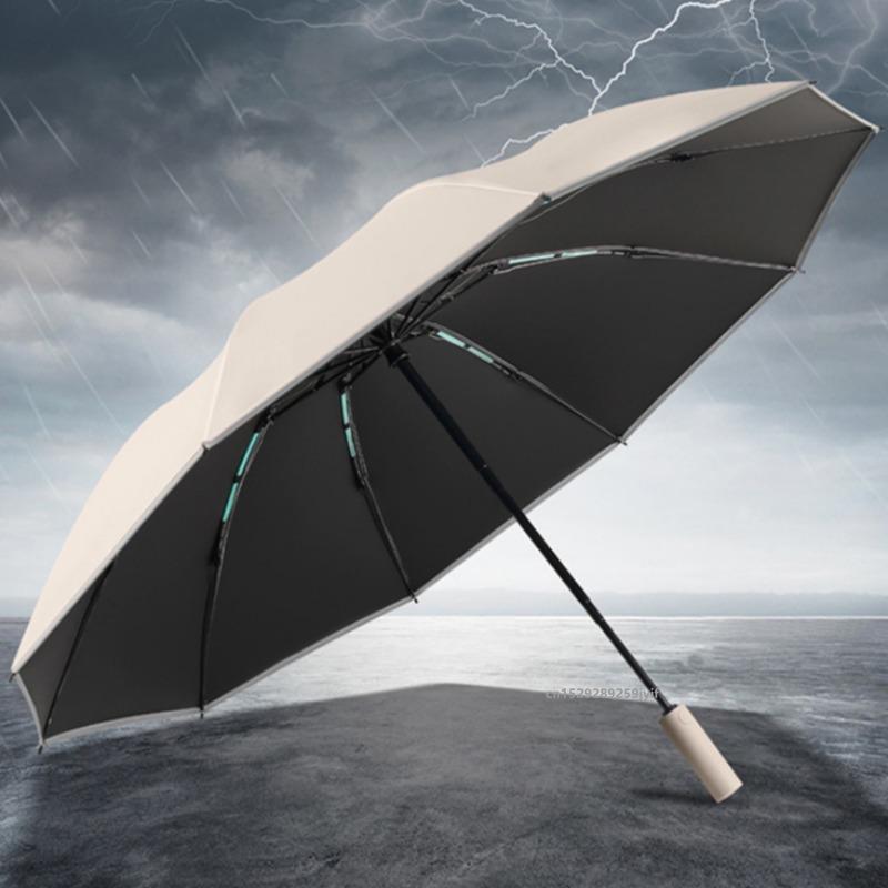 Men Women Umbrella Fully Automatic Reverse Folding Umbrella with Windproof Reflective Stripe UV Umbrellas