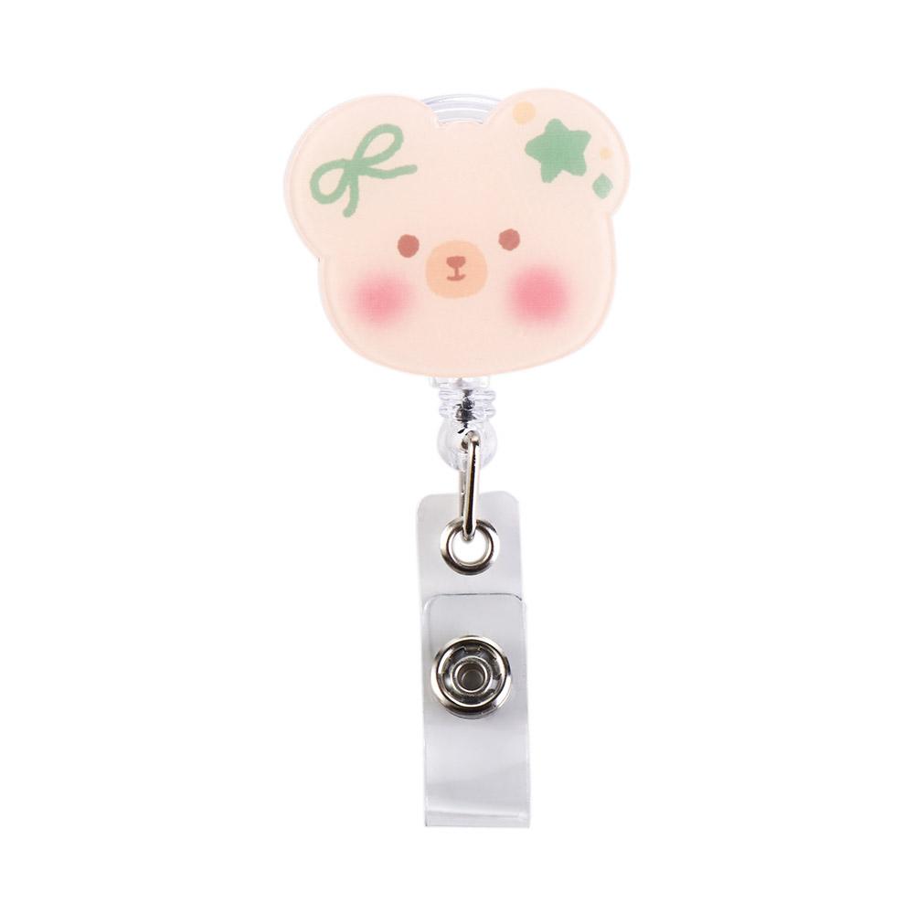 Bear Name Tag School Supplies Office Supplies Nurse Doctor Retractable Badge Reel Name Card Holder Badge Holder ID Card Clips