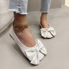 New Summer Pointed Toe Comfortable Casual Bow Solid Color Elegant Women's Shoes Shallow Mouth Breathable Flat Shoes