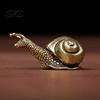 Tea Table Sculpture Vintage Bronze Snail Sculpture, Metal Animal Statue, Slow Living Desk Life Decor for Home Office Table, Garden Yard Ornament Gift