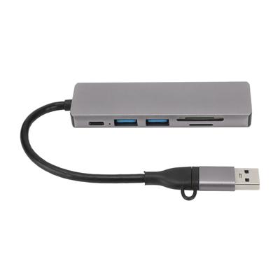 USB C Хаб 6 в 1 USB3.0 3xUSB Порта 5 Гбит/с Передача Продвинутый Чипсет Портативная Док-станция для Дома Офиса Путешествий