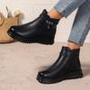 Мода 2024 Женские Осенне-Зимние Тренд Повседневные Ботильоны на Платформе Женские Уличные Удобные Модные Теплые Ботинки на Молнии Обувь для Женщин