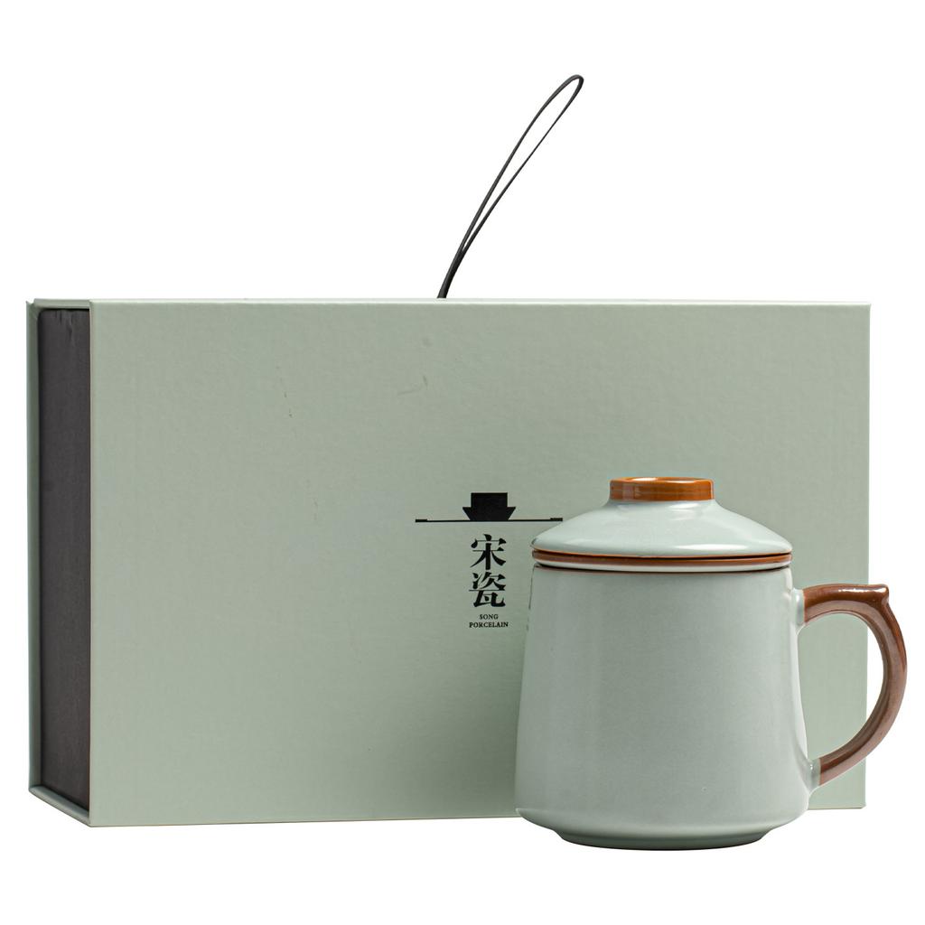 Ru kiln tea cup tea separation mug ceramic cup anniversary gift practical small gift