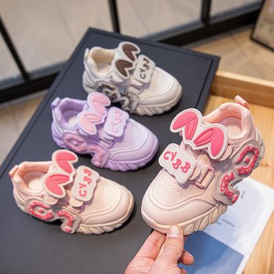 Девочки корейская версия кроличьи ушки интернет-знаменитости повседневная спортивная обувь 2025 весна и осень новинка дышащая мальчики кожаные папины кроссовки тренд