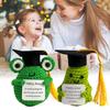 Positive Crocheted Graduation Frog Pear with Encouraging Card Emotional Support Handmade Knitting Fruit Animal Toy Doll Kids Adults Couple Gift