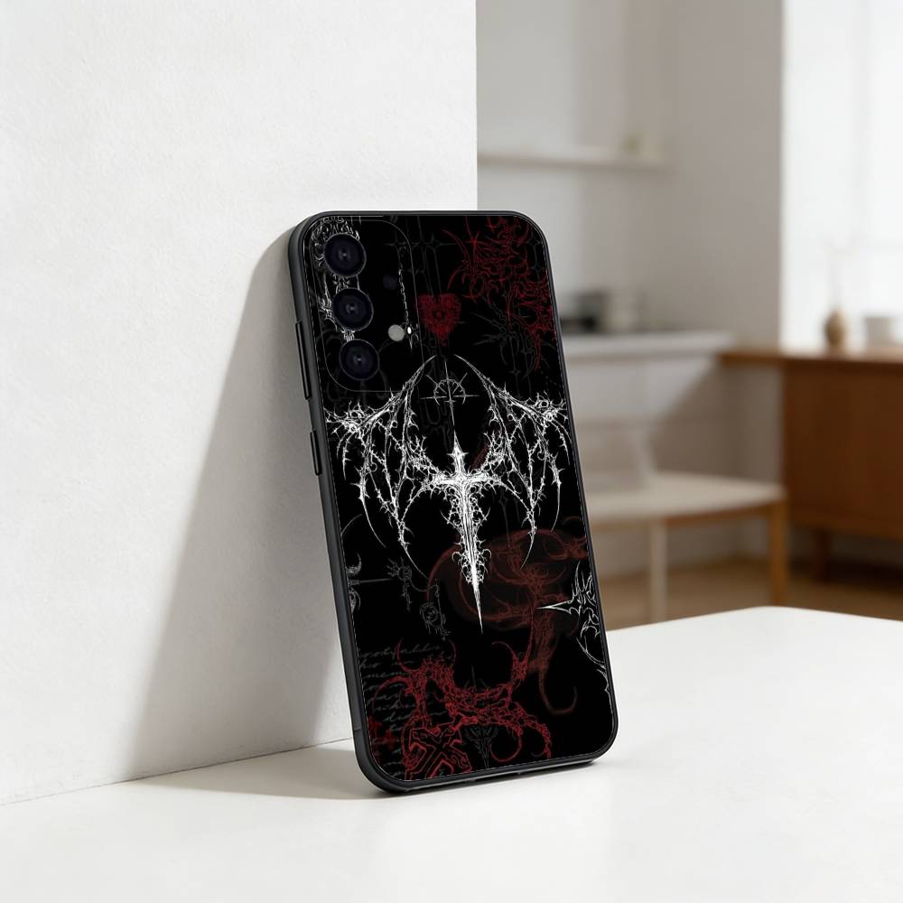 Чехол для телефона C-Cool Dark Gothic Cross Mark для Samsung S25, S24, S21, S22, S23, S30, Ultra, S20, Plus, Fe, Lite Черный корпус