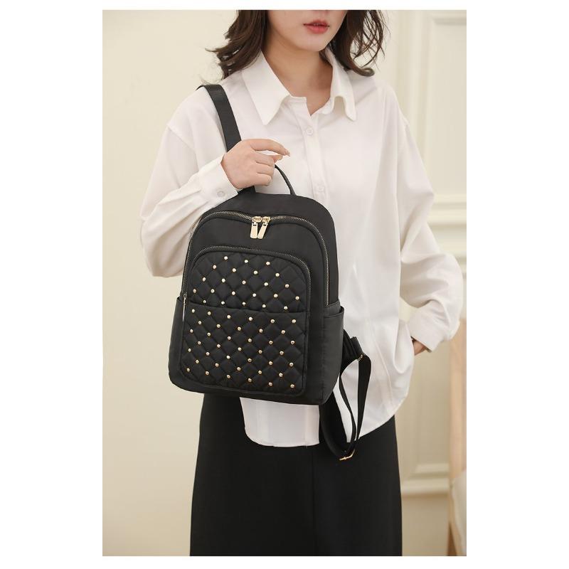 Solid Color Women High Quality Waterproof Oxford Cloth Backpack 2023 New Designer Wide Shoulder Strap Anti Theft Travel Backpack