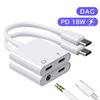 PD 18W Type-C DAC Digital Adapter 2 In 1 Splitter for Google Xiaomi Realme USB C To 3.5 Jack Earphone Audio Cable